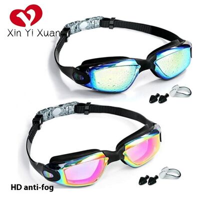 Adult swimming goggles - Silicone waterproof and anti-fog swimming glasses - Suitable for both men and women across borders - Electroplated custom-made swimming goggles