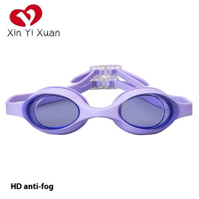 Children's swimming goggles with silicone integrated waterproof and anti-fog design. OEM processing and customization available.