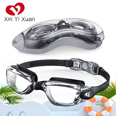 Wholesale Adult Training Swimming Goggles Impact Resistant PC Lens, Flexible TPU Nose Bridge, Skin Friendly Silicone Face Seal & Head Strap, Solid PC Adjustable Buckle