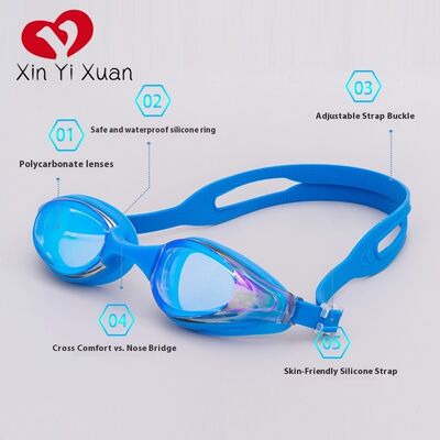 Adult swimming goggles - New model from Amazon Cross-border. Waterproof and anti-fog swimming glasses. Factory customized ODM and OEM silicone swimming goggles for both men and women.