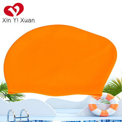 Adult women's long hair swimming cap with customizable LOGO, high elasticity, ear protection, waterproof - silicone swimming cap manufacturer for wholesale