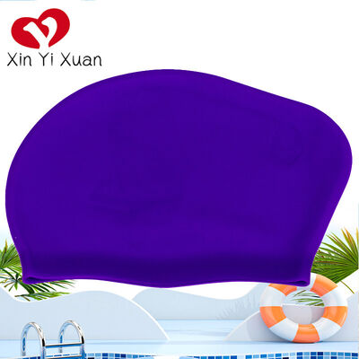 Adult women's long hair swimming cap with customizable LOGO, high elasticity, ear protection, waterproof - silicone swimming cap manufacturer for wholesale