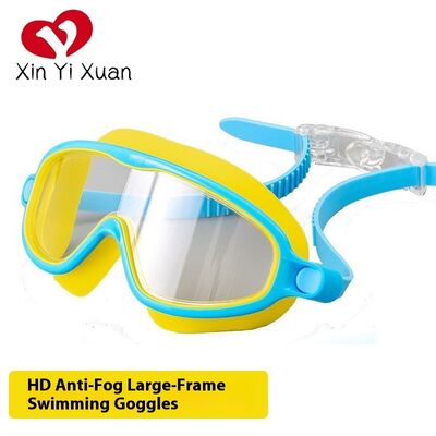 Children's swimming goggles OEM customized large-frame silicone waterproof and anti-fog swimming glasses cross-border, high-definition for both men and women, new model swimming goggles
