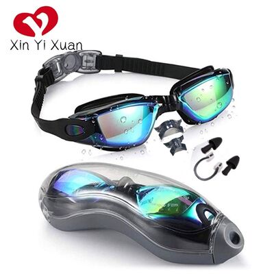 Customized processing of men's and women's waterproof swimming goggles for adults. Professional anti-fog electroplated swimming goggles. High-definition swimming goggles for wholesale.