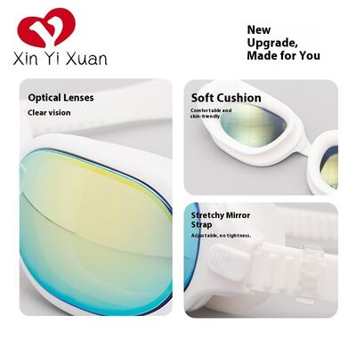 Silicone waterproof and anti-fog swimming glasses for men and women from Europe and America. Customized anti-fog swimming glasses for OEM/ODM by the manufacturer.