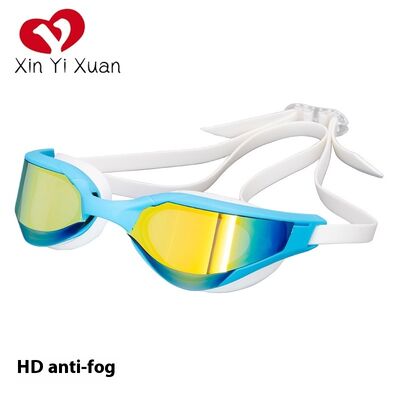 Adult size silicone waterproof and anti-fog swimming glasses. Cross-border for both men and women. Factory customized OEM/ODM high-definition anti-fog swimming goggles.
