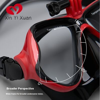 Adult swimming mask, wet breathing tube set, elastic fabric head-mounted snorkel mask, custom tempered glass diving mask