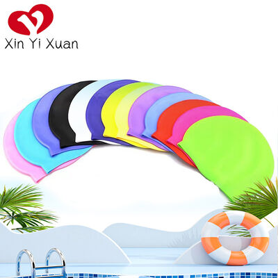 Customized swimming caps by the manufacturer. Outdoor cross-border products from Amazon for both men and women. Silicone swimming accessories for snorkeling and hair protection. 55 grams in weight.