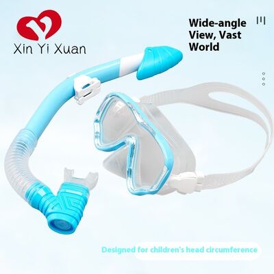 Children's diving mask breathing tube set, snorkel mask, silicone anti-fog fully dry swimming and diving glasses, new model