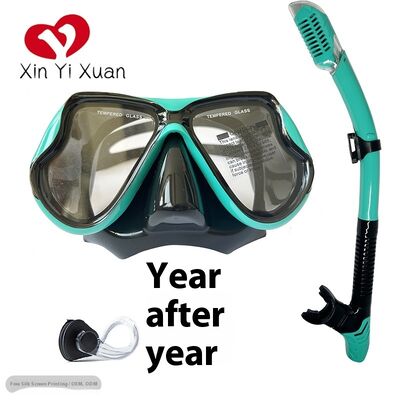 Deep diving face mask dry breathing tube set. Floatation mask for cross-border use in Southeast Asia. Swimming and diving glasses for adults.