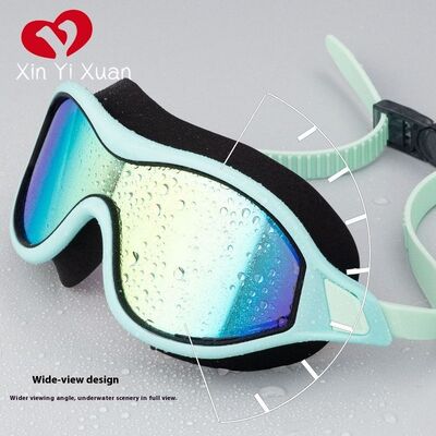 2025 Custom Large Frame Swimming Goggles - Glittering Electroplated - Adult Swimming Goggles - Anti-fog Silicone Swimming Goggles