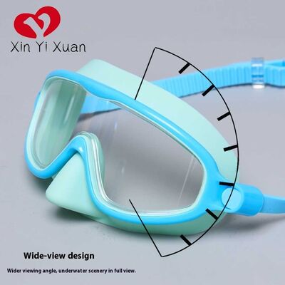 New model swimming goggles - High-definition waterproof and anti-fog large frame - Silicone connected earplugs for both men and women - Cross-border outdoor customized swimming goggles