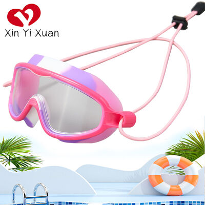 New model children's swimming goggles - High-definition waterproof and anti-fog large-frame silicone integrated earplugs - Cross-gender compatible - Factory customized outdoor swimming goggles