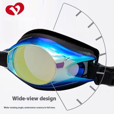 Adult Anti-Fog Waterproof Swimming Goggles, HD PC Lens with Soft Silicone Eye Seal and Adjustable Silicone Head Strap