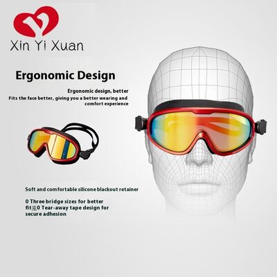 Adult Swimming Goggles PP Frame PC Lens Soft Silicone Face Seal Adjustable Head Strap Anti Fog Waterproof Swim Glasses
