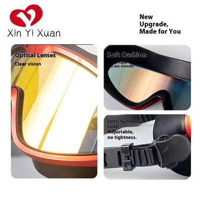Adult Swimming Goggles PP Frame PC Lens Soft Silicone Face Seal Adjustable Head Strap Anti Fog Waterproof Swim Glasses