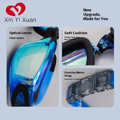 Wholesale Adult Training Swimming Goggles Impact Resistant PC Lens, Flexible TPU Nose Bridge, Skin Friendly Silicone Face Seal & Head Strap, Solid PC Adjustable Buckle