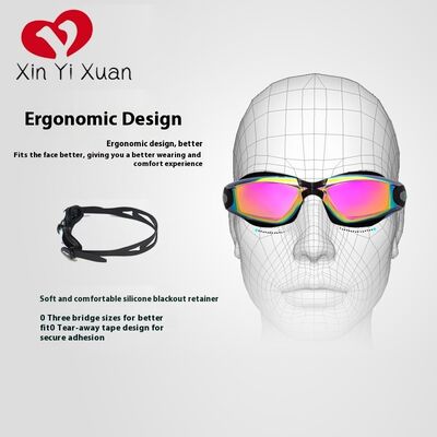 Wholesale Adult Training Swimming Goggles Impact Resistant PC Lens, Flexible TPU Nose Bridge, Skin Friendly Silicone Face Seal & Head Strap, Solid PC Adjustable Buckle