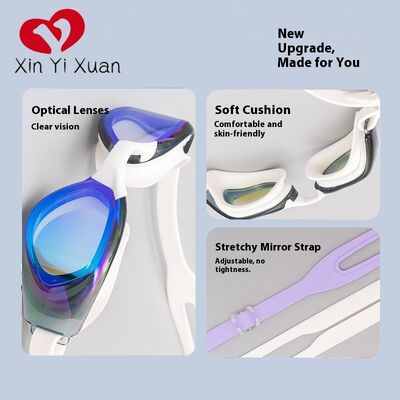 Factory Wholesale Professional Adult Training Swim Goggles Impact Resistant PC Lens Skin Friendly Silicone Seal & Elastic Silicone Head Strap Waterproof Swimming Goggles