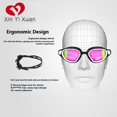 Outdoor Open Water Adult Swimming Goggles Clear PC Lens Comfort Silicone Eye Seal & Elastic Silicone Headband Leakproof Swim Eyewear