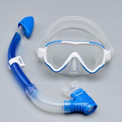 Children's diving mask breathing tube set, snorkel mask, silicone anti-fog fully dry swimming and diving glasses, new model