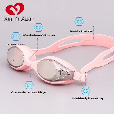 OEM processing and customization of children's swimming goggles. Elastic headbands. New style. Outdoor swimming goggles. Swimming goggles for students and children. Waterproof silicone anti-fog goggle