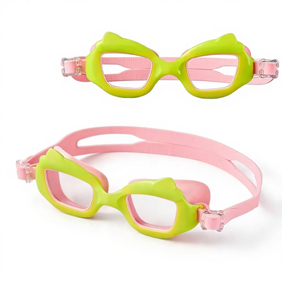 Wholesale Factory Customization Children's Cartoon Cat-Ear Swimming Goggles with Anti-Fog Technology and High-Definition Lens for Clear Vision